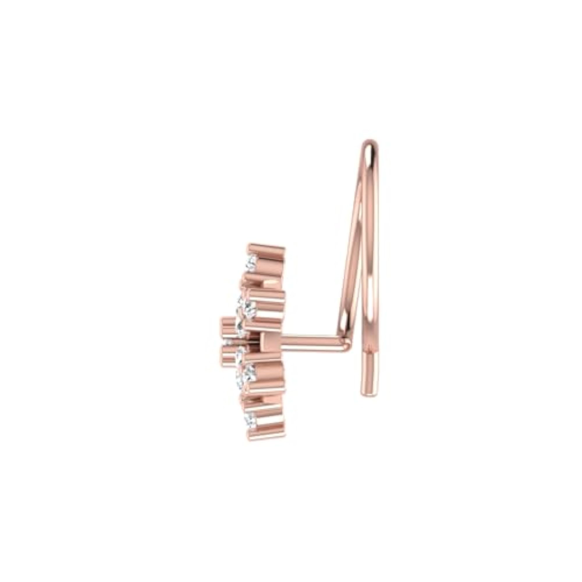 Women's 14Kt Rose Gold Stud Nose Ring, Classic